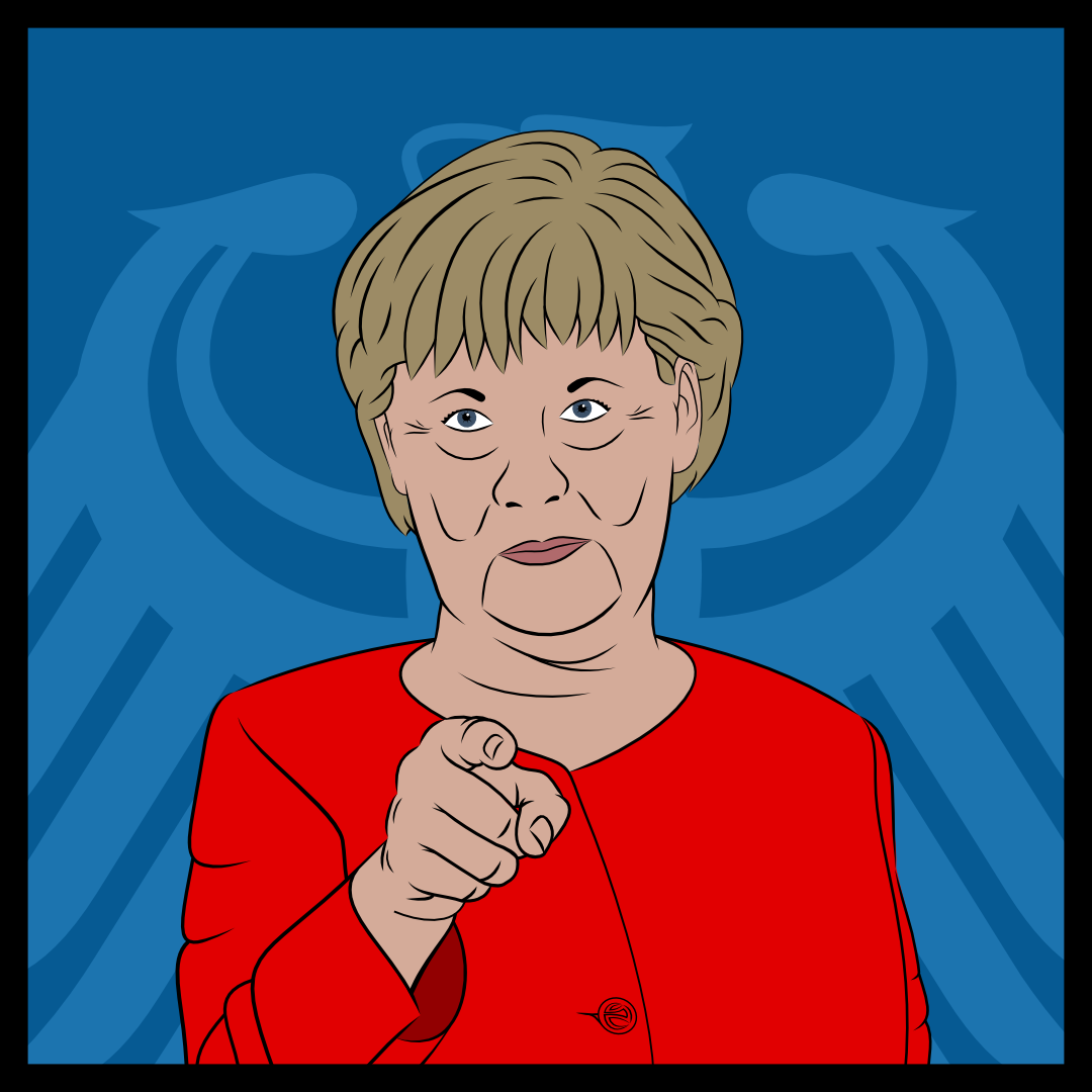 angela, vector drawing of angla merkel